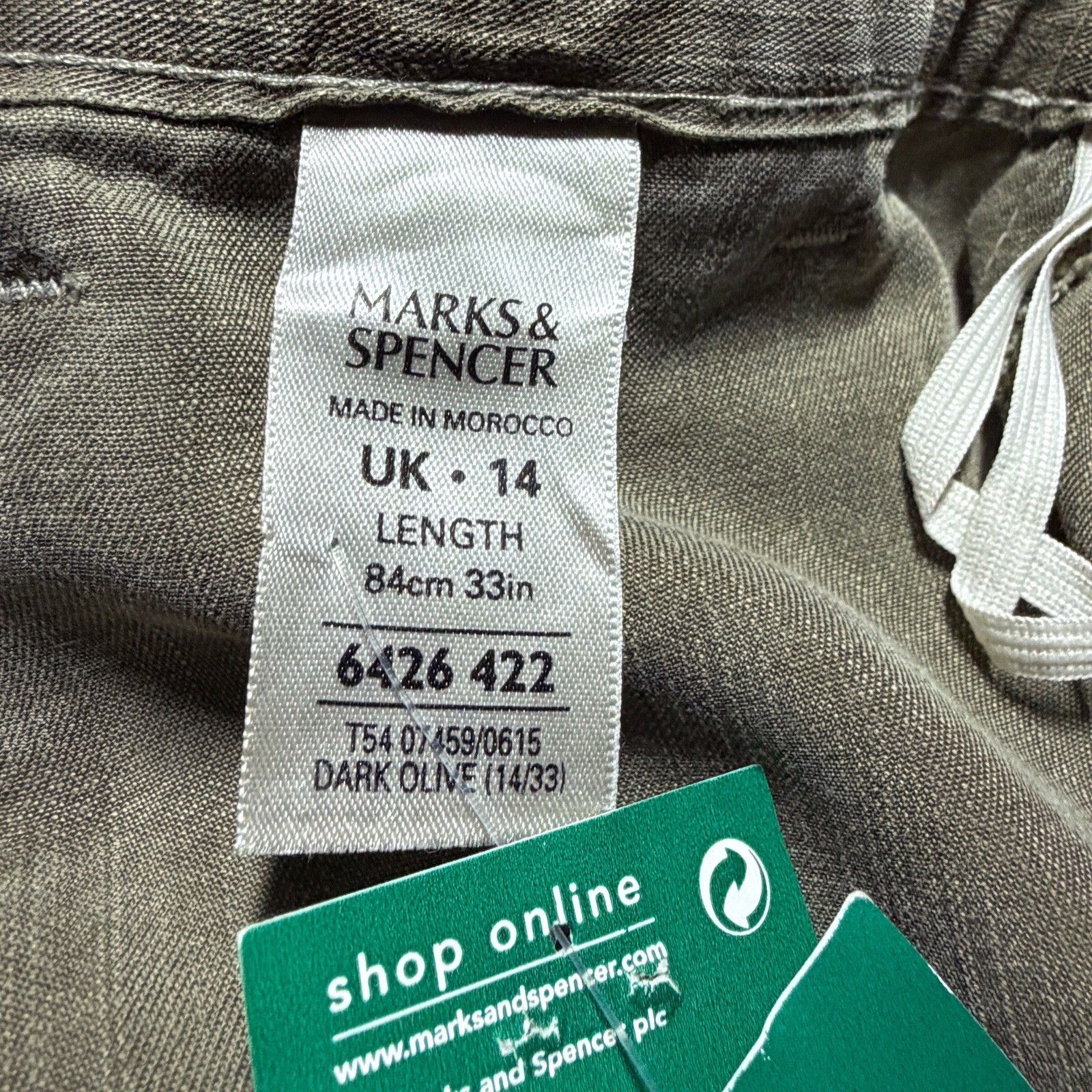 Nwt M&S Marks & Spencer Tencel Lyocell A-Line Midi Skirt Green Belted Size 10 — image 4 of 8